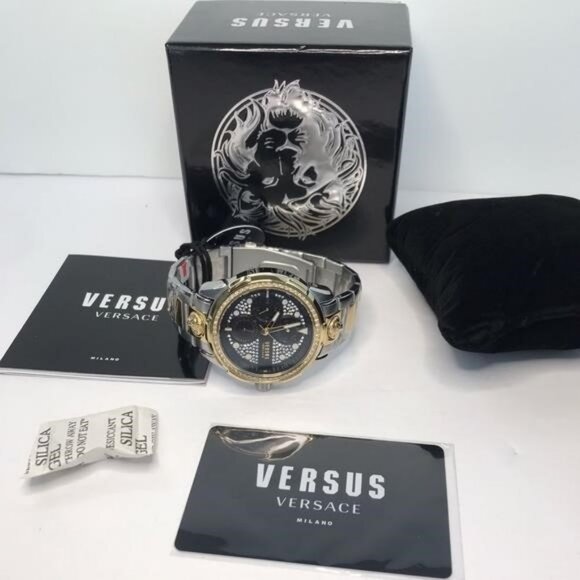 New - 💯 Original Versus VERSACE6e Arrondissement Crystal Men's WatchVSP1M1421 - Picture 12 of 13